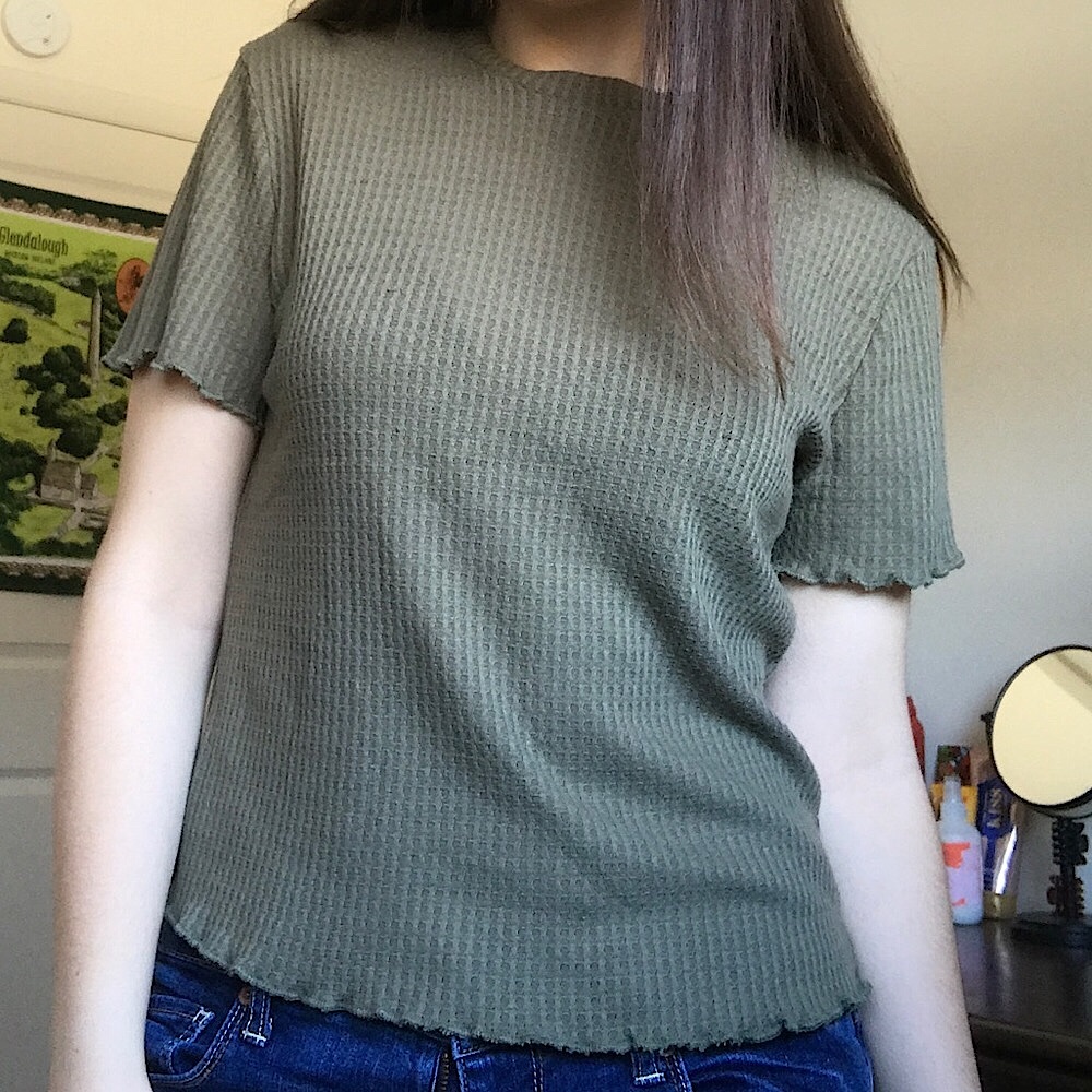 Waffle Pattern Green Top from Paper Crane